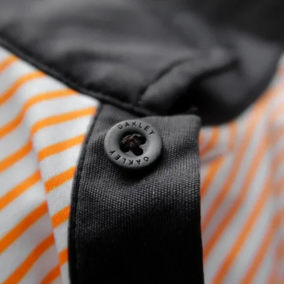 Oakley HydroLix Black Orange Striped Polo (L) ⛳️ - Picture 3 of 14